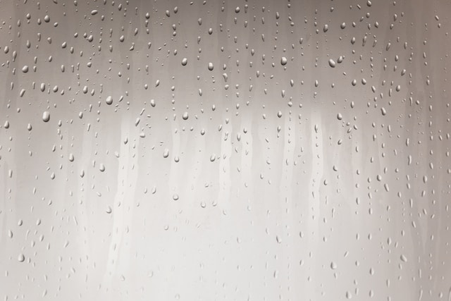 moisture on a shower door