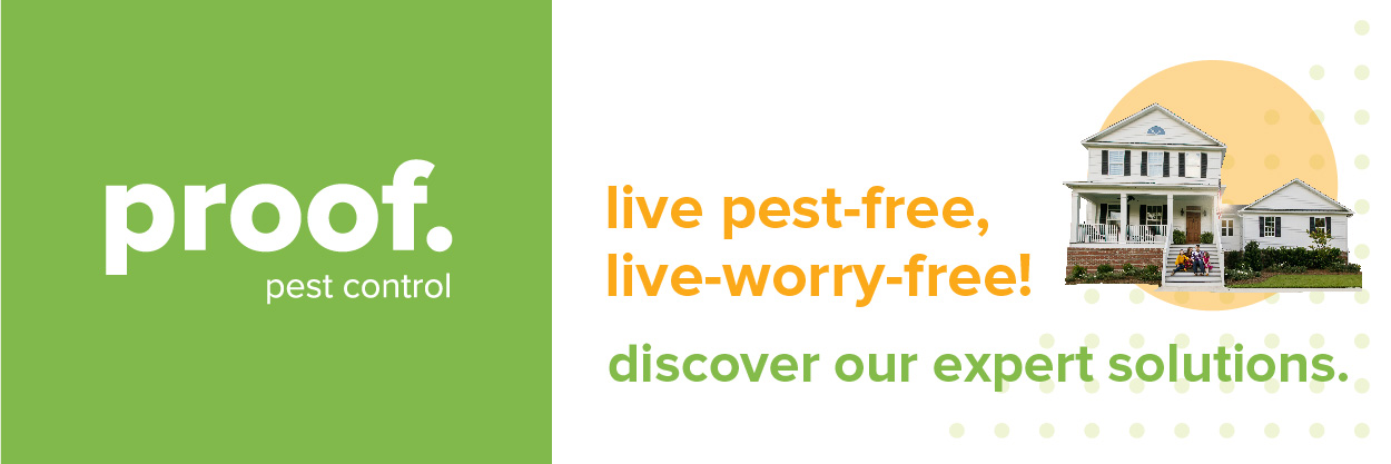 A proof. pest control residential services CTA that has a white house alongside the following text: live pest-free, live worry-free! discover our expert solutions.