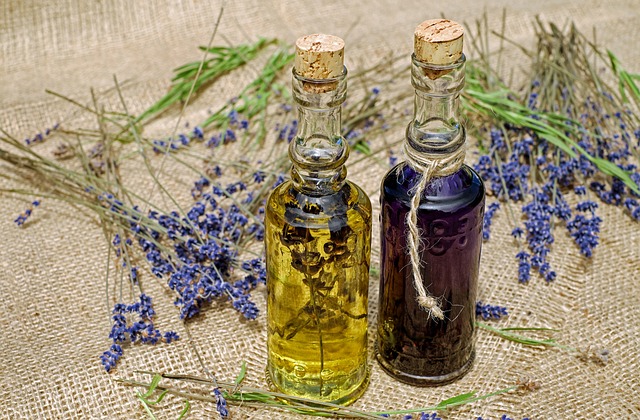 Essential oils in glass bottles. Natural bug repellents for ticks