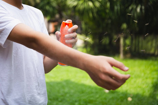 Mosquito spray repellents, like the one in this image, can be an effective short term mosquito control solution. 